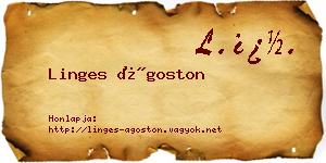 Linges Ágoston névjegykártya